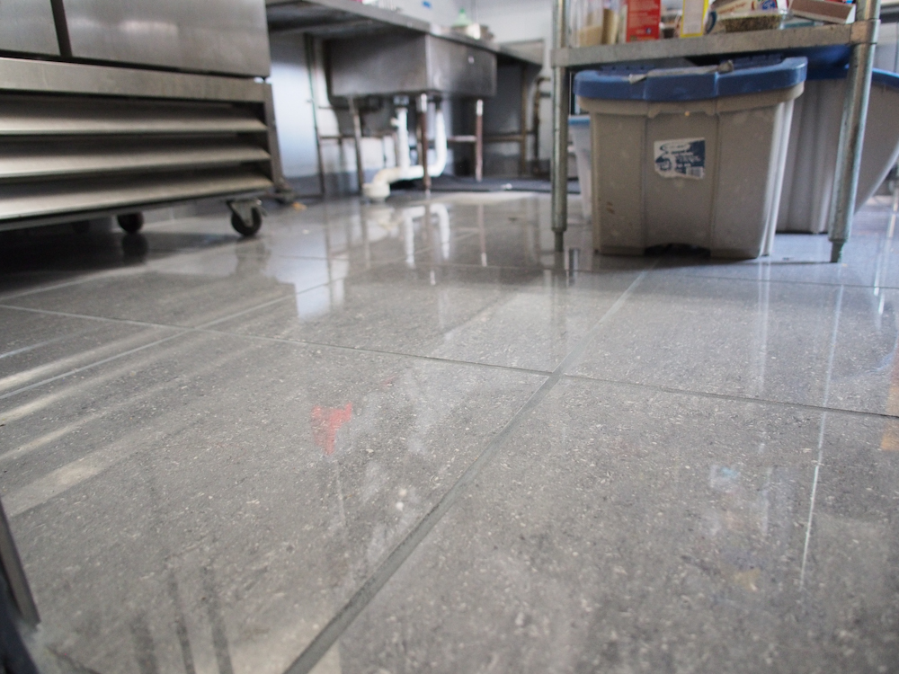 Close-up of new kitchen tiles